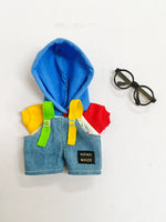 Denim overalls labubu pendant dolls Original Design 17cm Mini Doll'S designer Clothes Outfit Accessories  V1 V2 luxury