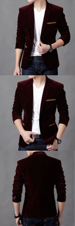 Brand Mens Corduroy Blazers Autumn Spring Fashion Male Slim Fat Casual Suit Jacket Men Blazer Masculino Clothing Vetement Homme
