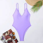 New Sexy One Piece Swimsuit Women Summer Holiday Swimwear Thong Monokini Bathing Suit 2024 Mujer Micro Bikini Solid Neon Yellow