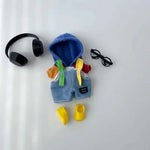 Denim overalls labubu pendant dolls Original Design 17cm Mini Doll'S designer Clothes Outfit Accessories  V1 V2 luxury