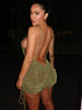 Bolopi Straps Backless Shirring Backless Sexy Mini Dress 2023 Summer Women Fashion New In Y2K Outfits Club Party Streetwear