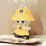 Labubu Clothes Outfit V1 V2 Work Uniform Keychain Set Mini Barista Costume Doll Clothes Collection For Sitting Dolls Display