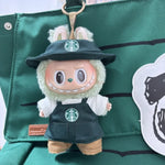 Labubu Clothes Outfit V1 V2 Work Uniform Keychain Set Mini Barista Costume Doll Clothes Collection For Sitting Dolls Display