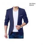 Men Formal Business Suit Coat One Button Black Blue Red Men Slim Fit Fashion Suit Jacket Casual Suit Men Clothing
