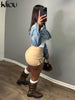 kliou Cross buckle Hip Skirts Women Casual High Waist Skinny Solid All-matched Mini Bottoms Concise Girls Trend Basic Streetwear