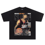 Hip Hop Streetwear Men Tshirts Basketball Star  Print T Shirt 100%Cotton Breathable Tees Unisex Oversized Casual Y2K Clothes