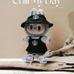 Labubu Clothes Outfit V1 V2 Work Uniform Keychain Set Mini Barista Costume Doll Clothes Collection For Sitting Dolls Display