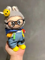 Denim overalls labubu pendant dolls Original Design 17cm Mini Doll'S designer Clothes Outfit Accessories  V1 V2 luxury