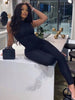 kliou Pencil Jumpsuit Women Full Seasons Casual Fitness Sporty Playsuit Sleeveless Slim Activewear  All In One Jumpsuit Clothing