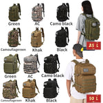 25L/50L Tactical Backpack Molle Bag Outdoor Bags Backpack for Hiking Camping Trekking Hunting Fishing GYM Bags Backpacks