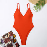 New Sexy One Piece Swimsuit Women Summer Holiday Swimwear Thong Monokini Bathing Suit 2024 Mujer Micro Bikini Solid Neon Yellow