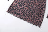 Combhasaki Women‘s Summer Mesh Leopard See-throug Tie-up Backless Mini Dress Flare Long Sleeve Beach Vacation Cover-ups Sundress