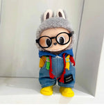 Denim overalls labubu pendant dolls Original Design 17cm Mini Doll'S designer Clothes Outfit Accessories  V1 V2 luxury