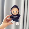 17cm Labubu I II Idol Dolls Cute Mini Plush Doll'S Clothes Korea Kpop Exo Idol Dolls DIY Accessories Gifts FEAR Hoodie Set