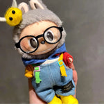 Denim overalls labubu pendant dolls Original Design 17cm Mini Doll'S designer Clothes Outfit Accessories  V1 V2 luxury