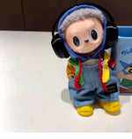 Denim overalls labubu pendant dolls Original Design 17cm Mini Doll'S designer Clothes Outfit Accessories  V1 V2 luxury