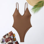 New Sexy One Piece Swimsuit Women Summer Holiday Swimwear Thong Monokini Bathing Suit 2024 Mujer Micro Bikini Solid Neon Yellow