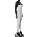 CUTENOVA 2024 Autumn And Winter New Women'S Solid Color Strapless Slim Sexy Big Backless Sleeveless Pencil Jumpsuit Elegant Lady