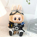17cm Labubu I II Idol Dolls Cute Mini Plush Doll'S Clothes Korea Kpop Exo Idol Dolls DIY Accessories Gifts FEAR Hoodie Set
