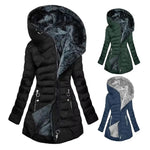 Women Jacket Plus Size Women's Winter Jacket with Plush Lining Hooded Outerwear Warm Windproof Down Coat for Cold Weather Spring