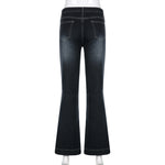 Y2K Women'S Flared Pants Vintage 90S Low Waist Jeans Aesthetic High Street Cargo Pants Korean Fashion Trousers 2024 New