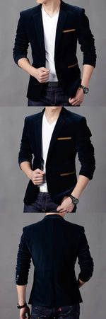 Brand Mens Corduroy Blazers Autumn Spring Fashion Male Slim Fat Casual Suit Jacket Men Blazer Masculino Clothing Vetement Homme