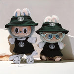 Labubu Clothes Outfit V1 V2 Work Uniform Keychain Set Mini Barista Costume Doll Clothes Collection For Sitting Dolls Display