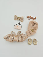 Customized Labubu Handmade Luxury set 17cm First and Second Generation Sets mini Backpack Cute Doll Shoes Brand Knitted Sweater