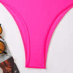 New Sexy One Piece Swimsuit Women Summer Holiday Swimwear Thong Monokini Bathing Suit 2024 Mujer Micro Bikini Solid Neon Yellow