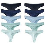10Pcs/Set Women'S Panties Cotton Striped Underwear Sexy Sports Thongs Lingerie Soft Comfortable G-Strings Hot T-Backs