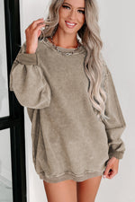 Gray Valentine Sequin XOXO Corded Crew Neck Sweatshirt