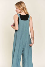 ADORA Knotted Wide Strap Wide Leg Overalls