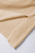 Apricot Short Sleeve Side Slit Oversized Sweater