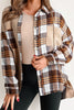 Plaid Button Up Long Sleeve Shacket