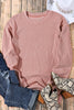 Gray Valentine Sequin XOXO Corded Crew Neck Sweatshirt