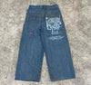 Hip Hop Fashion Brand Straight Jeans Loose Wide Leg Cropped Pants