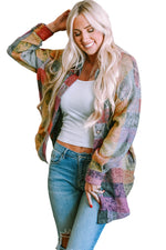 Multicolor Brushed Checked Western Buttoned Jacket