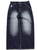 New Vintage Washed Embroidered Jeans Trend Hip Hop Men Y2K Straight Leg Wide Leg Pants Couple Trend Casual Loose Street Pants
