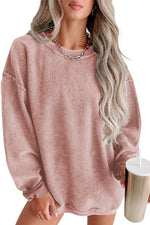 Gray Valentine Sequin XOXO Corded Crew Neck Sweatshirt