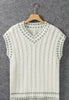 Cable-Knit V-Neck Sweater Vest