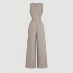 Mia Muse Women'S Jumpsuits & Playsuits All Seasons Korean Solid Color Sleeveless Round-Neck Casual One Pieces Outfits Bodysuits