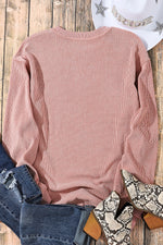 Gray Valentine Sequin XOXO Corded Crew Neck Sweatshirt
