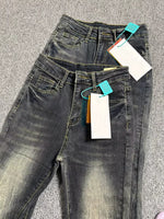 Oversized Washed Denim Flare Pants Women Spring Summer High Waist Slim Black Grey Jeans American Style Vintage Long Pants