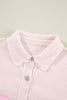 Two-tone Color Exposed Seam Corduroy Shacket