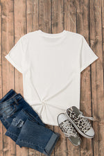 Gray Casual Plain Crew Neck Tee