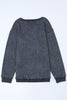 Gray Valentine Sequin XOXO Corded Crew Neck Sweatshirt