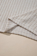 Khaki Ribbed Knit V Neck Slouchy Two-piece Outfit