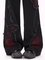 WCFCX STUDIO Women'S Black Baggy Jeans Harajuku Y2K Aesthetic Butterfly Denim Trousers Korean Jean Pants Vintage Wide Leg Pants