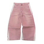 Y2K Baggy Men Jeans NEW Splicing Embroidery Striped High Quality Jeans Harajuku Men Women Hip Hop Streetwear Casual Loose Jeans