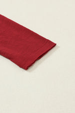 Red Sequined Heart Printed Sleeves Valentine Fashion Top